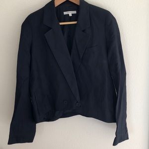 Navy blue Vanessa Bruno cropped tuxedo jacket